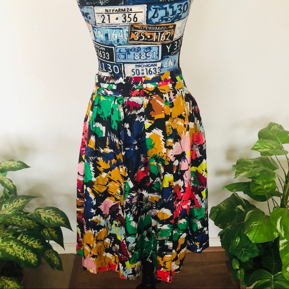 J. Crew 100 % Silk Skirt Sz 12 Multicolor